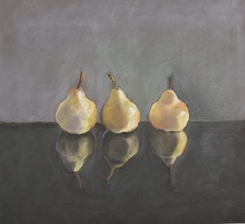 Lively Pears - pastel on paper