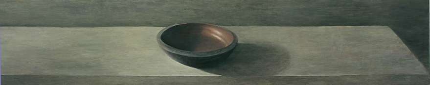 oil painting of simple, large japanese bowl